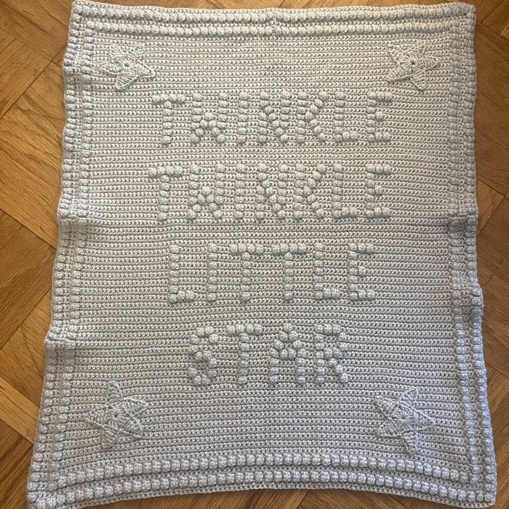 Crochet Baby Afghan. Twinkle Twinkle Little Star⭐️ - BLUE